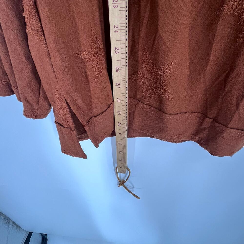 Gigio Plus Sienna Brown Star Textured Slub Stretchy Long Sleeve Top Women’s 2X - Picture 8 of 9